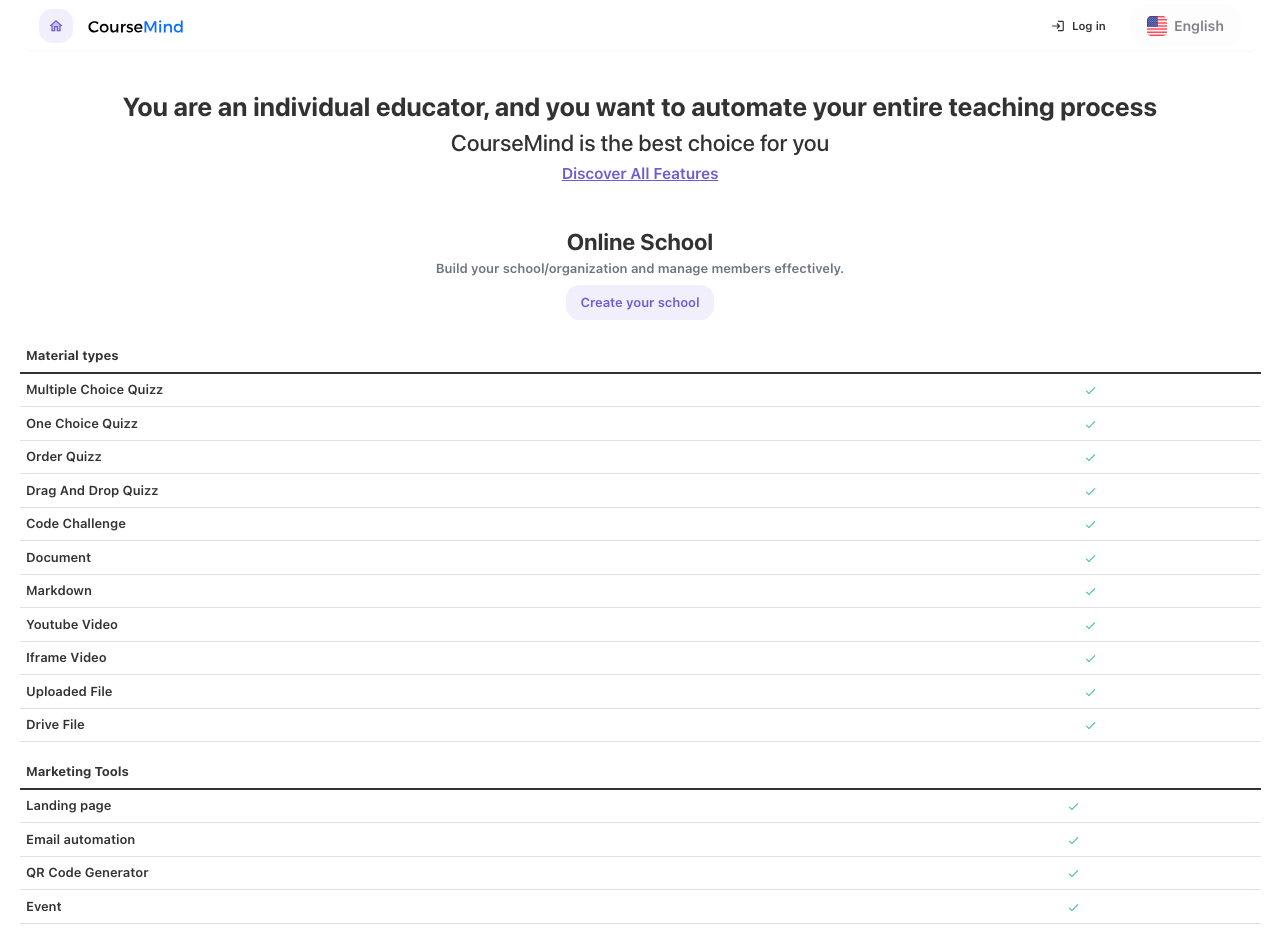 Screenshot of CourseMind