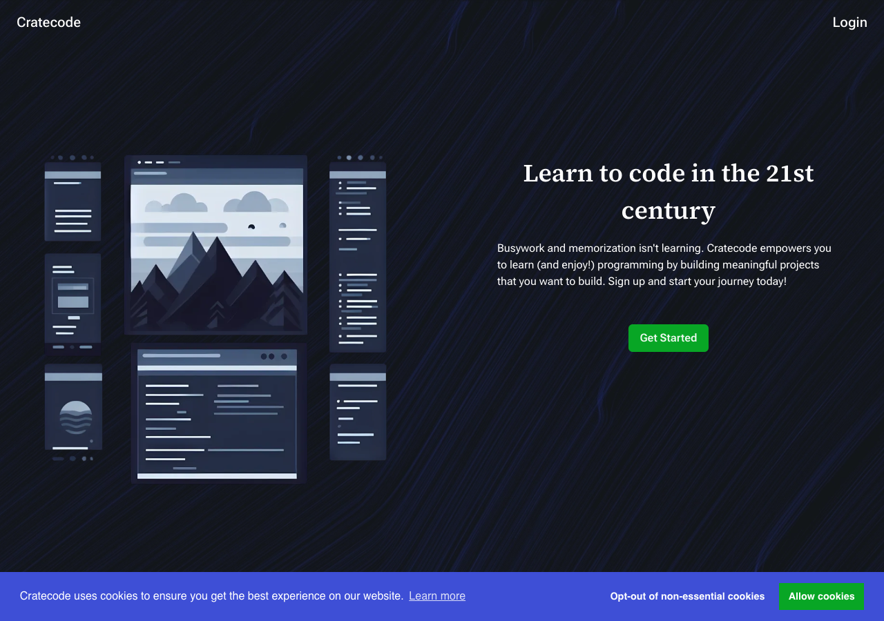 Screenshot of Cratecode