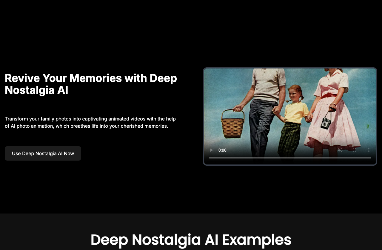 Screenshot of Deep Nostalgia AI