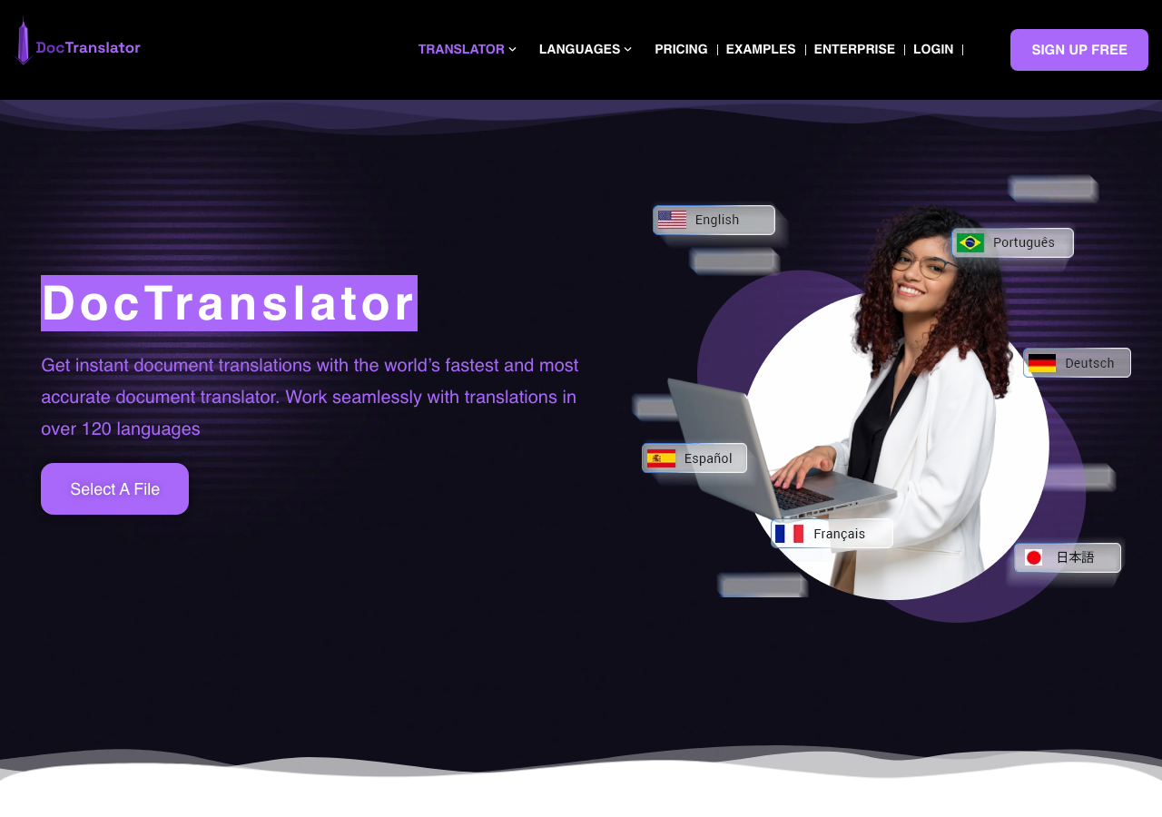 Screenshot of DocTranslator