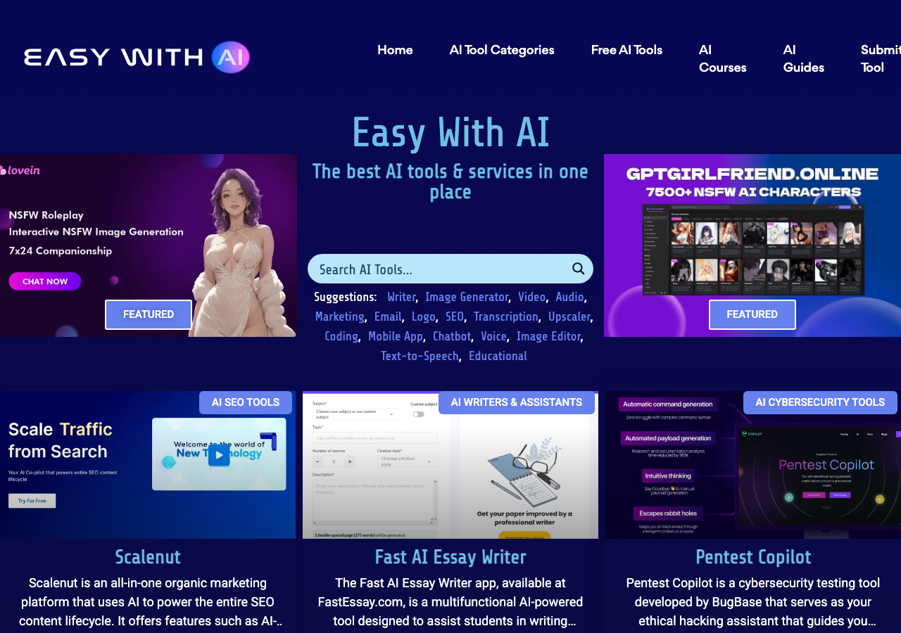 Screenshot of Easy With AI
