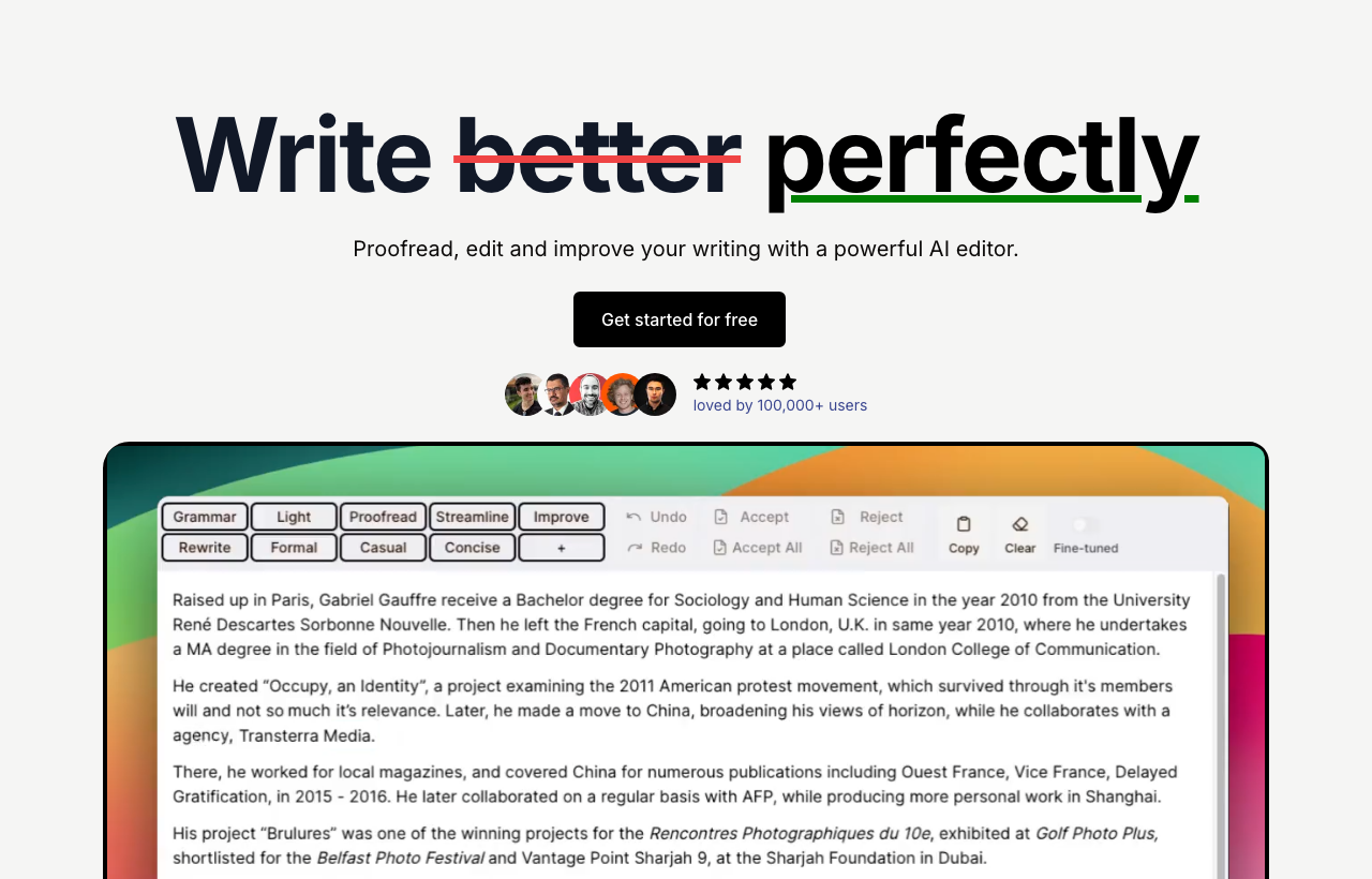 Screenshot of editGPT