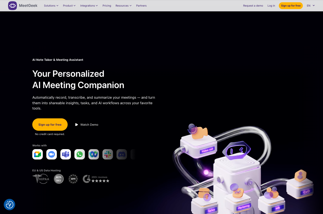 Screenshot of MeetGeek