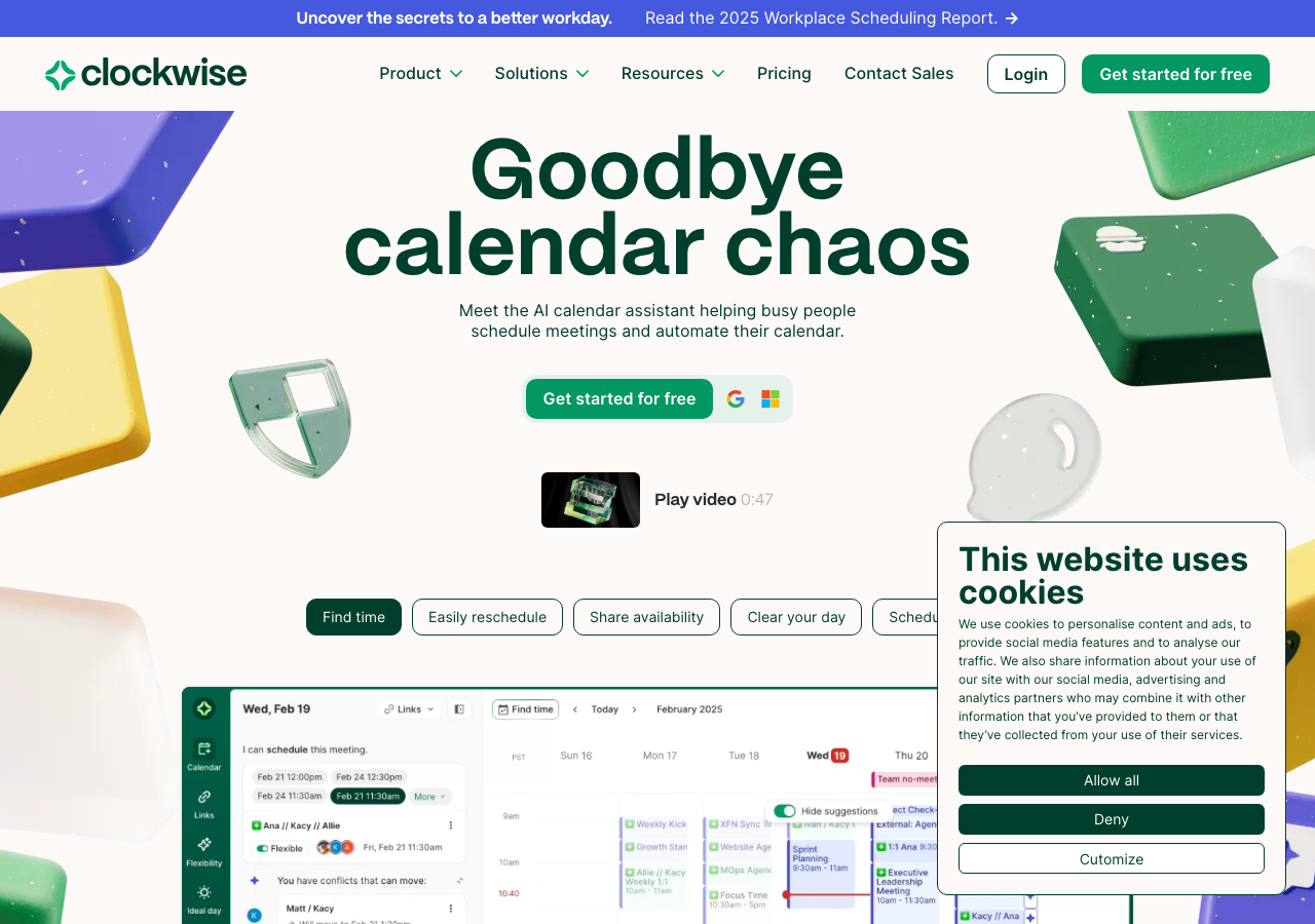 Clockwise main image - The modern calendar app that frees up your time.