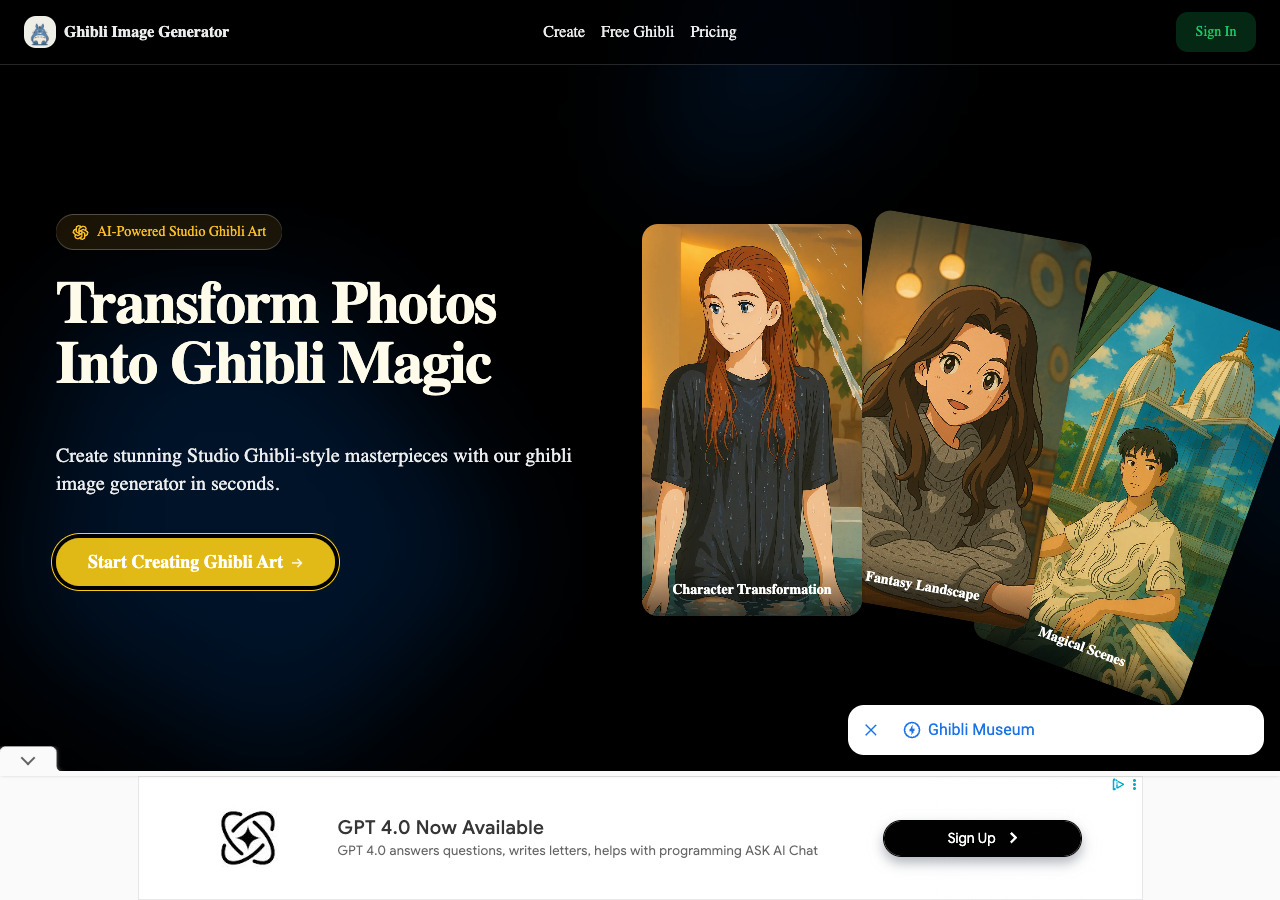 Ghibli Image Generator main image - Create Ghibli-inspired images with ease!