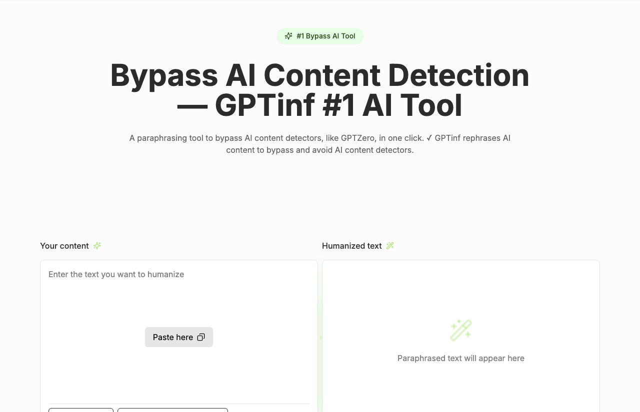 Screenshot of GPTinf