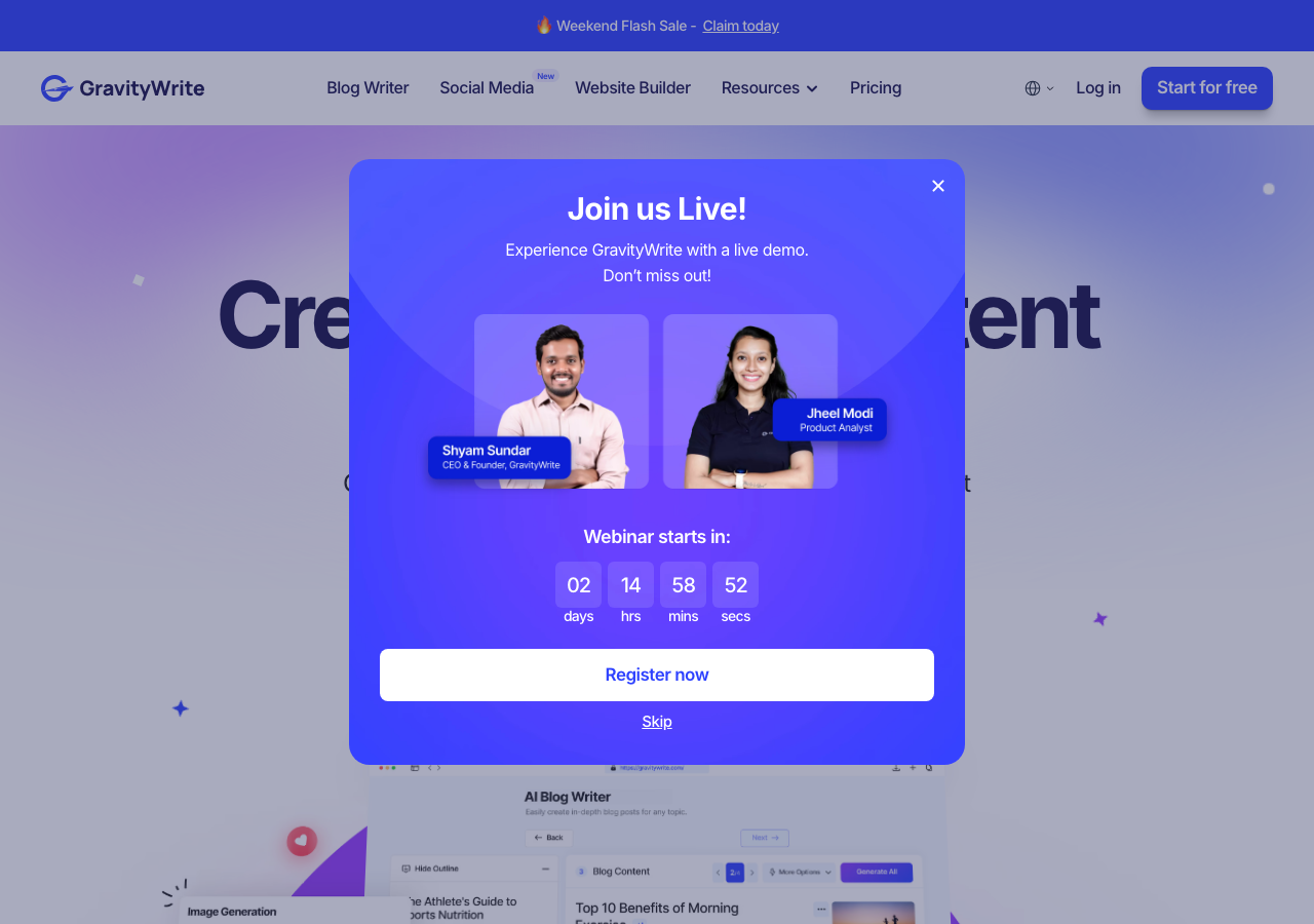 GravityWrite main image - Unleash the power of AI in your writing