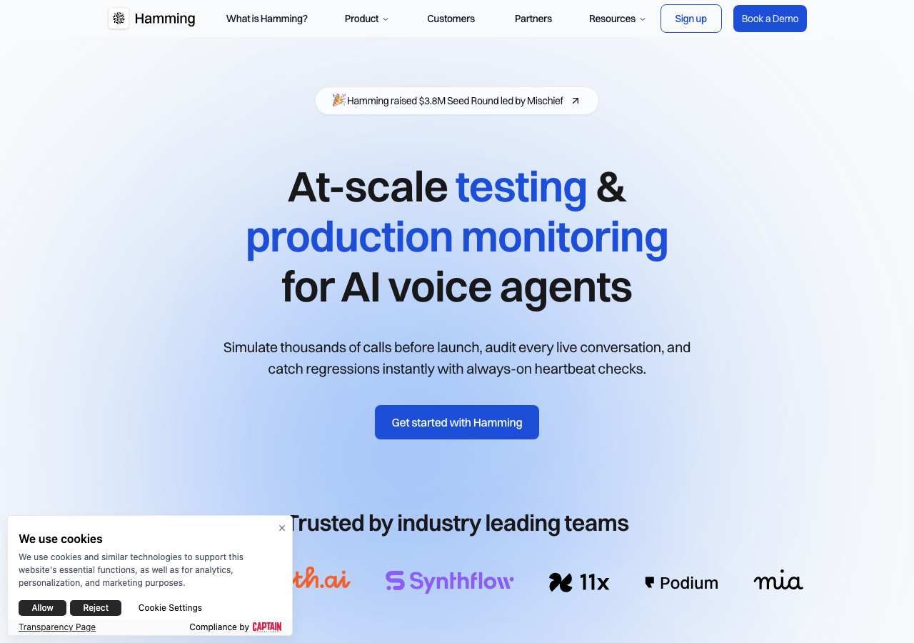 Hamming AI main image - Empowering Communication through AI