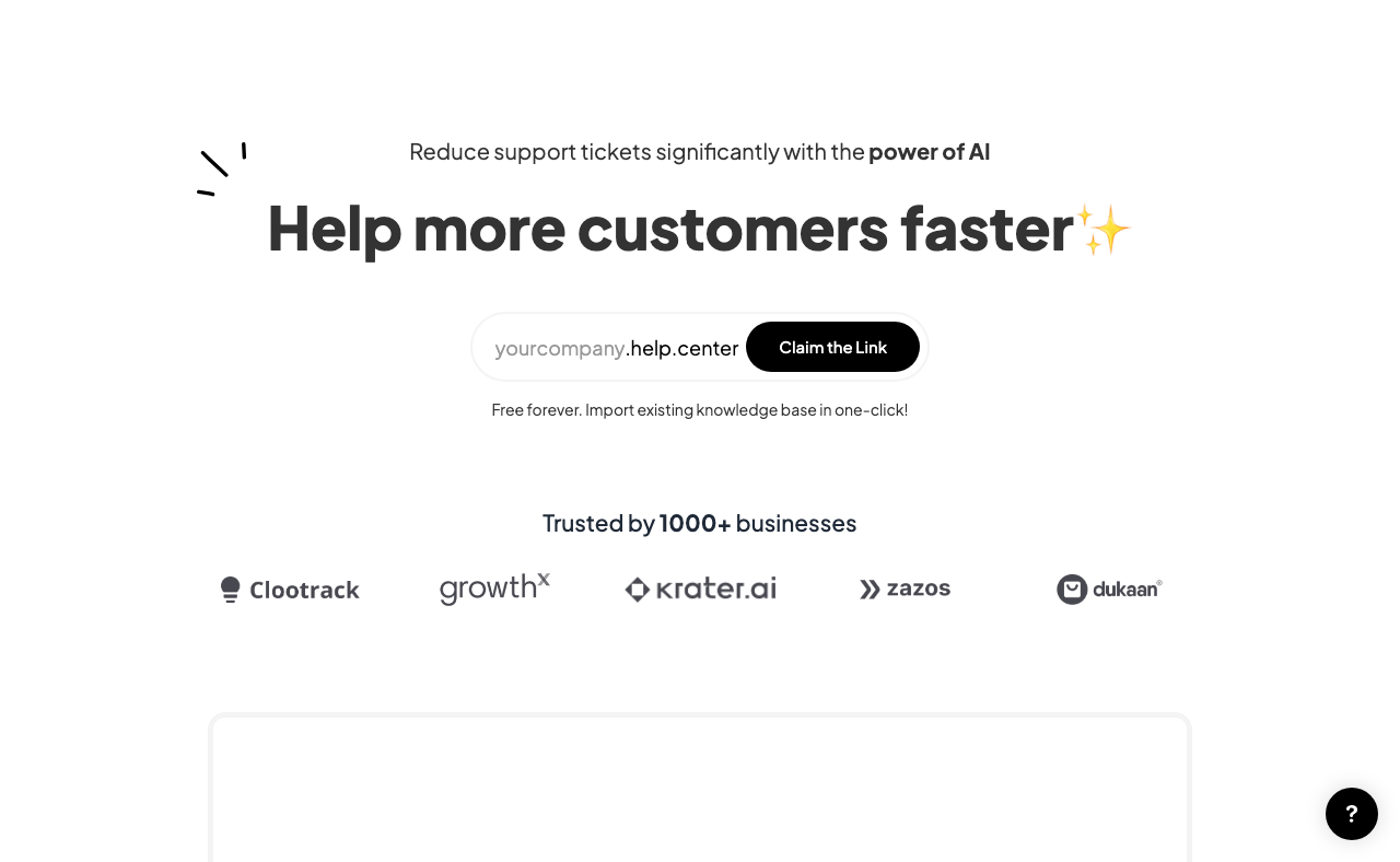 Screenshot of Help.center