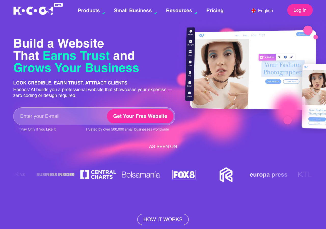 Hocoos AI Website Builder main image - Build your website with ease