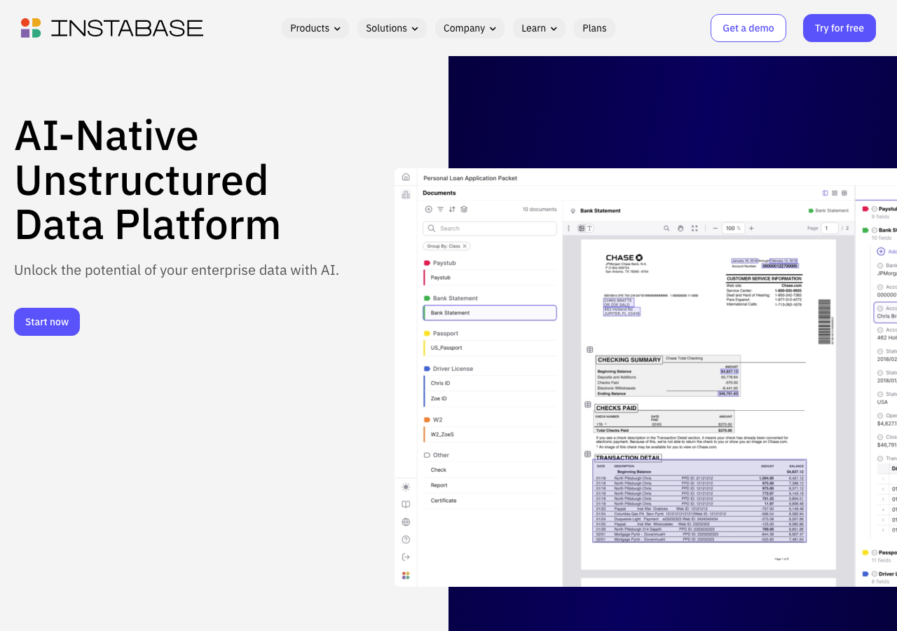 Screenshot of Instabase