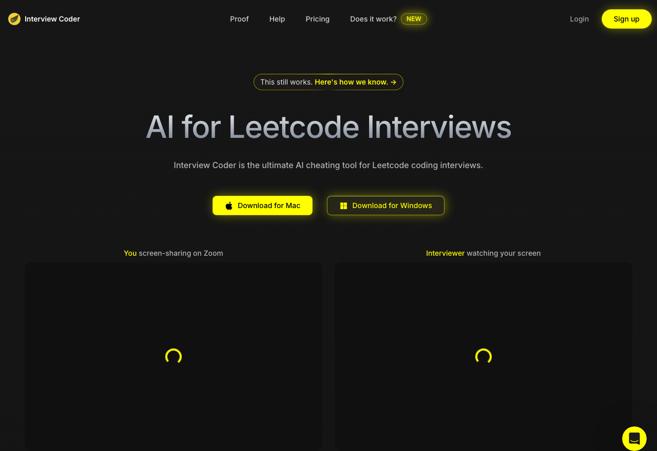 Screenshot of Interview Coder