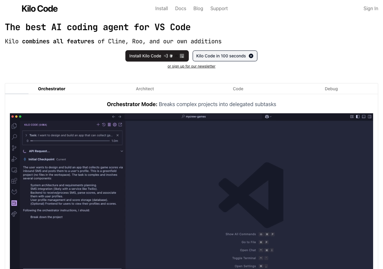Screenshot of Kilo Code