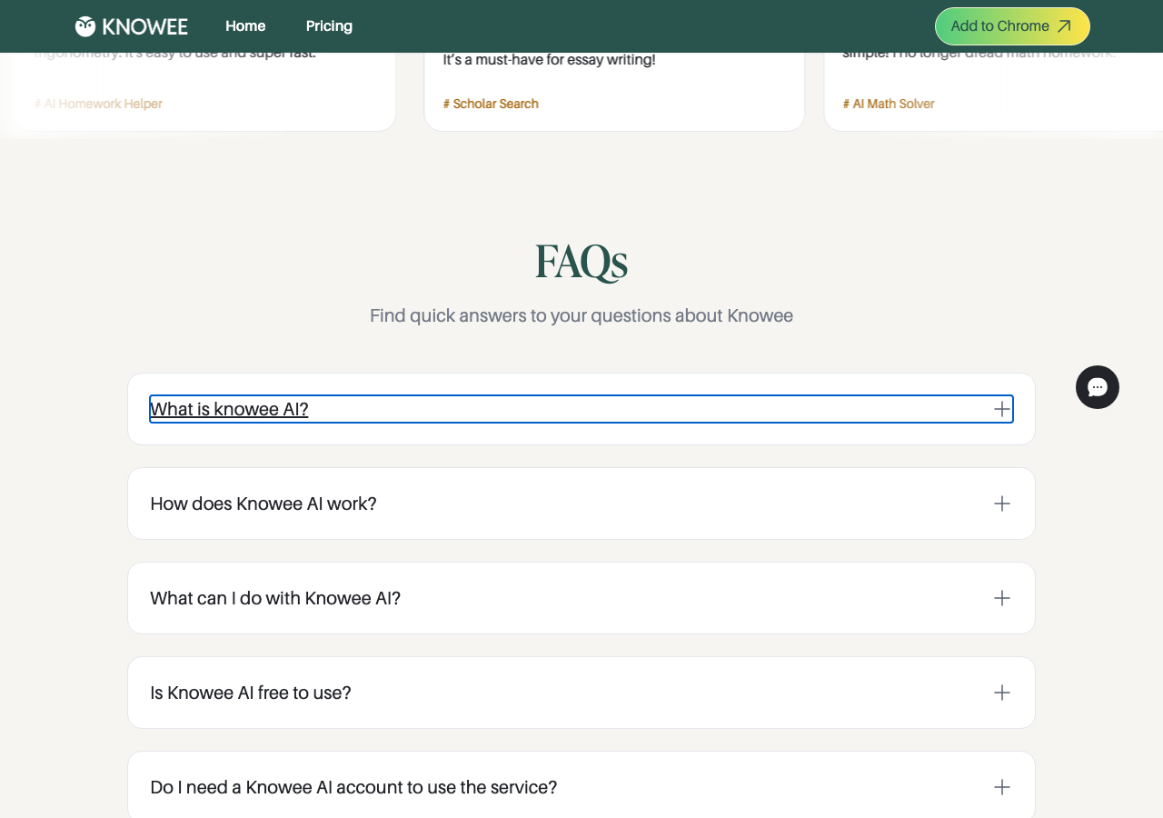 Screenshot of Knowee AI