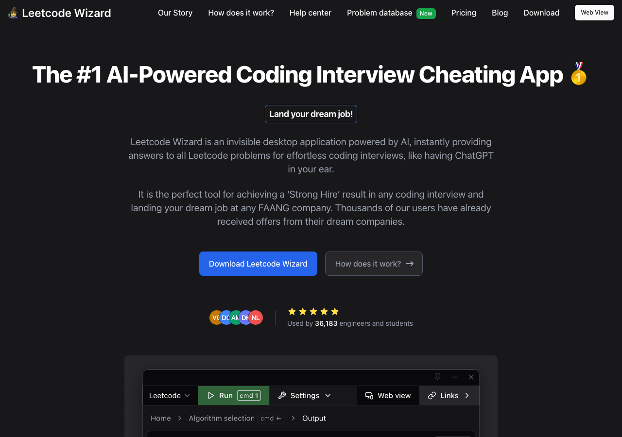 Screenshot of Leetcode Wizard