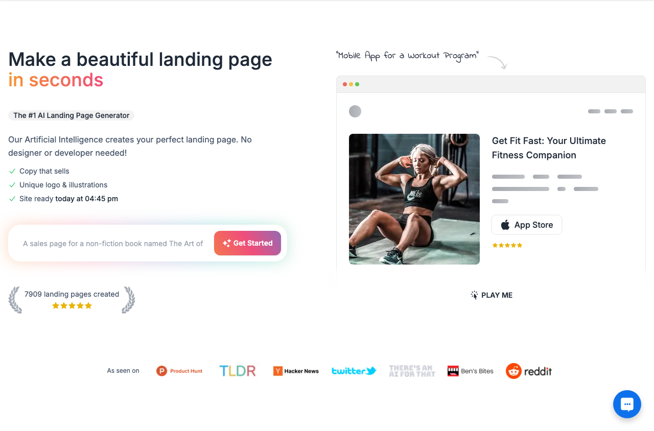 Screenshot of MakeLanding