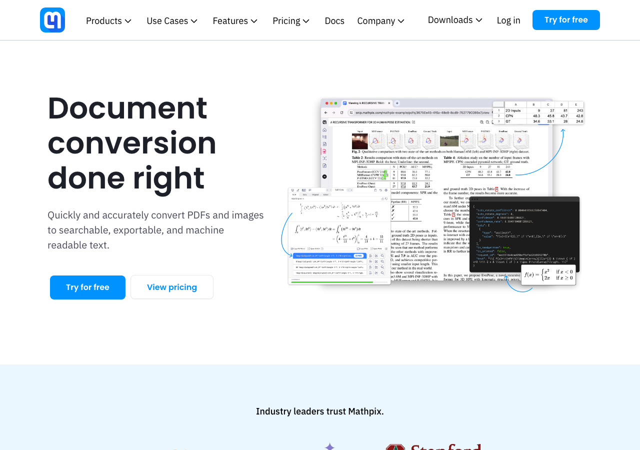 Mathpix main image - Convert images of math to LaTeX