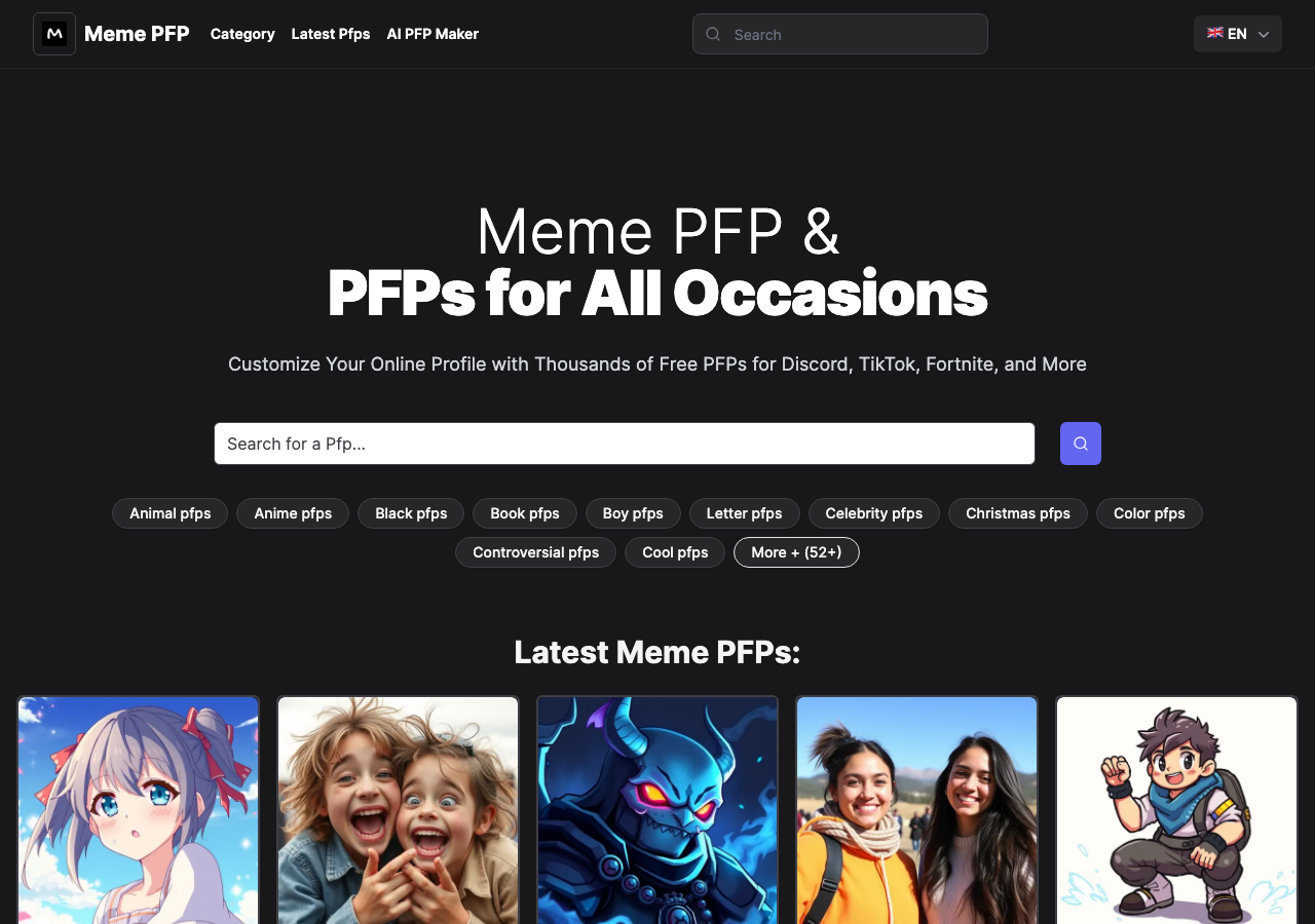Screenshot of MemePFP