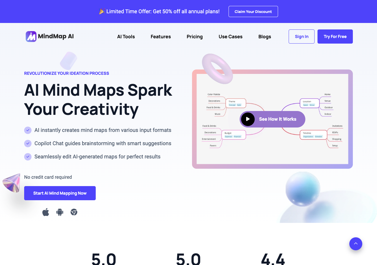 Screenshot of MindMap AI