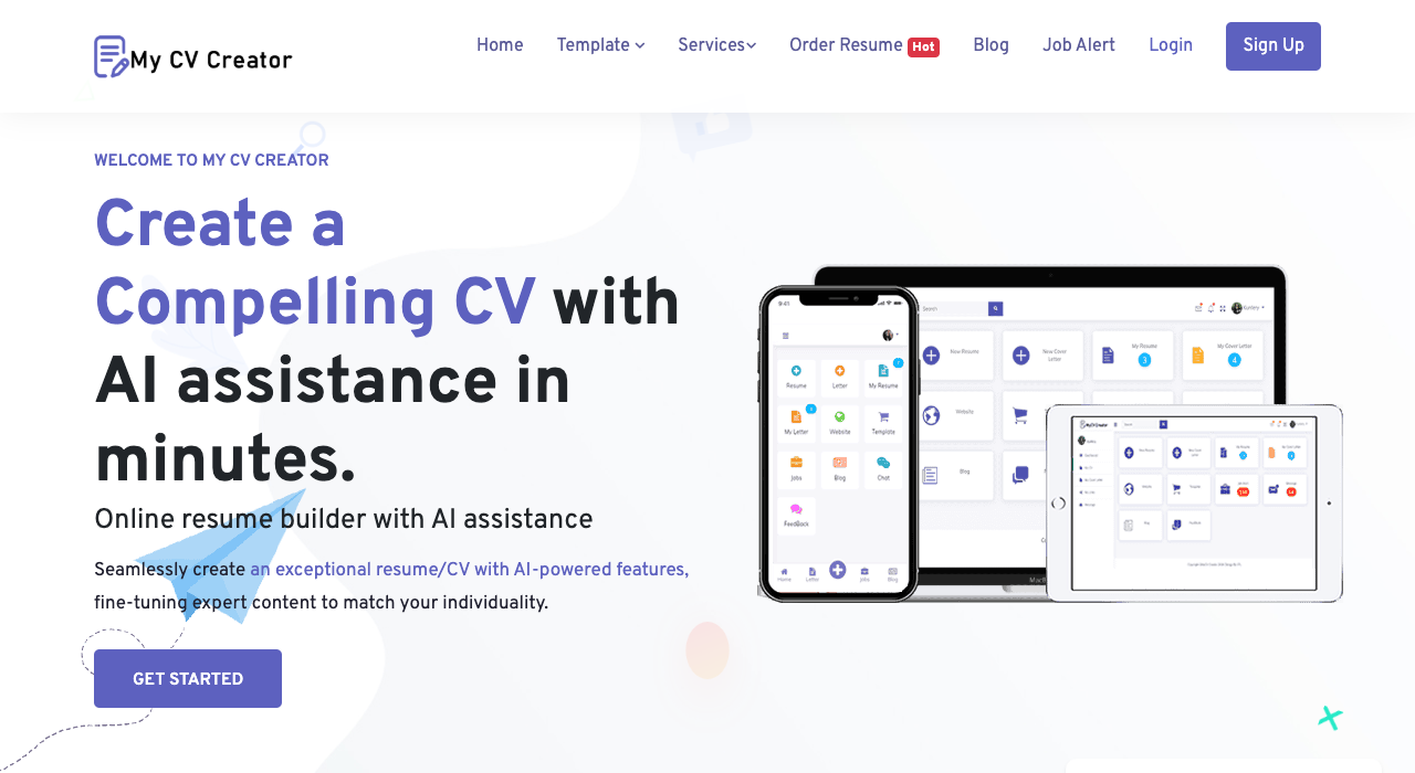 Screenshot of MyCVCreator