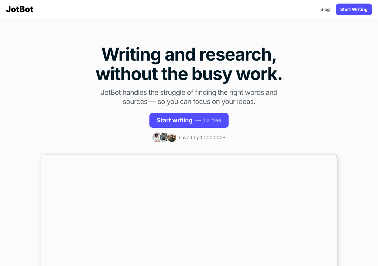 Screenshot of JotBot AI