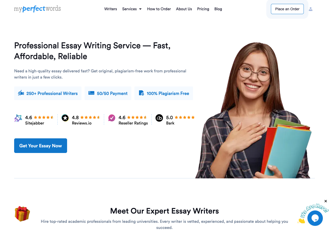 Screenshot of MyPerfectWords.com