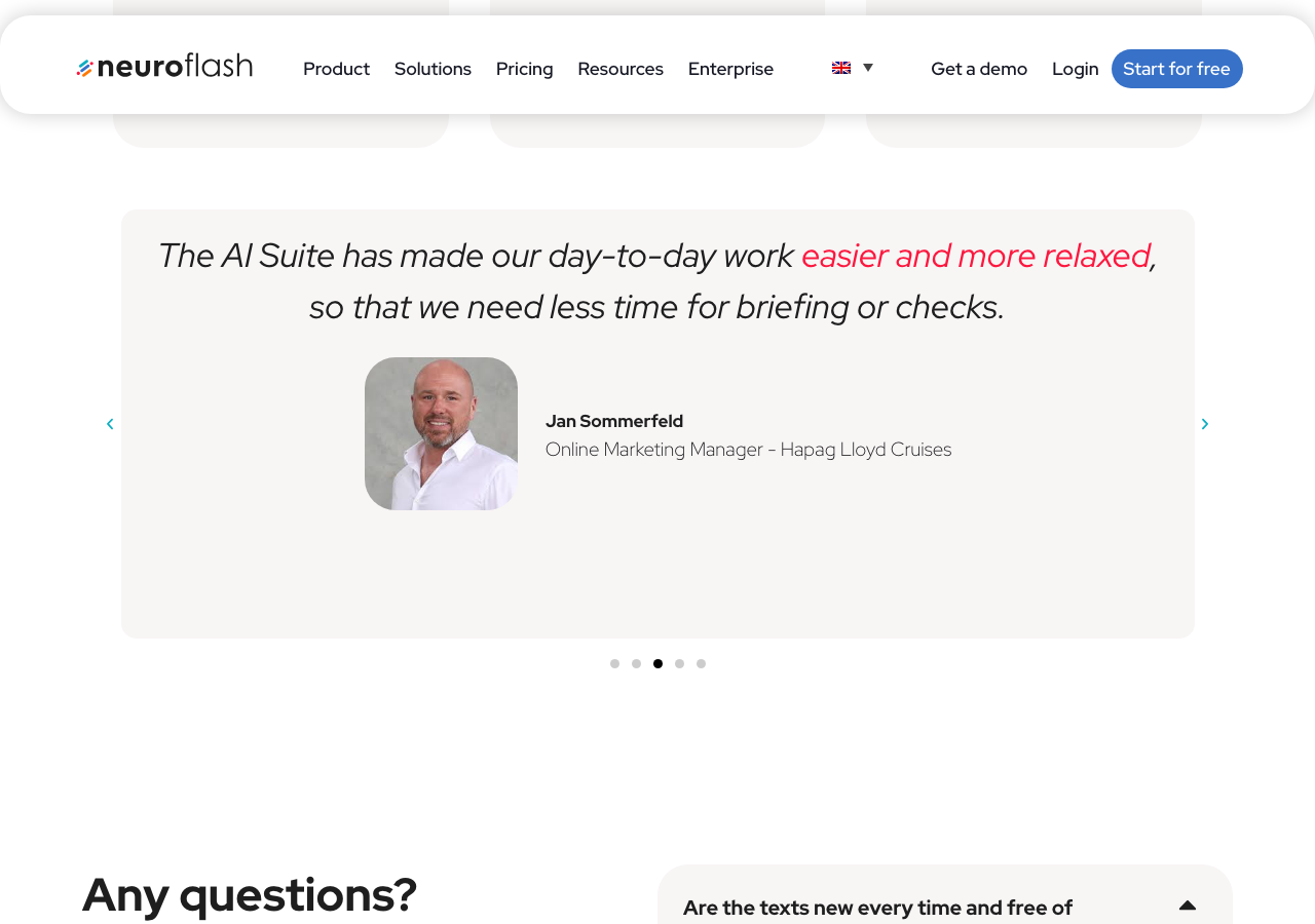 Neuroflash main image - Illuminate your data with Neuroflash