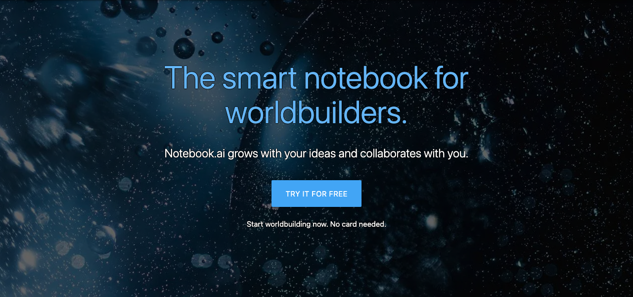 Screenshot of Notebook.ai