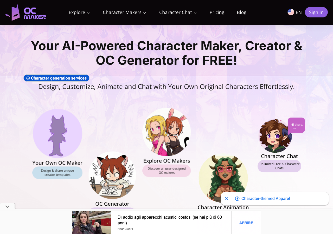 Screenshot of OC Maker