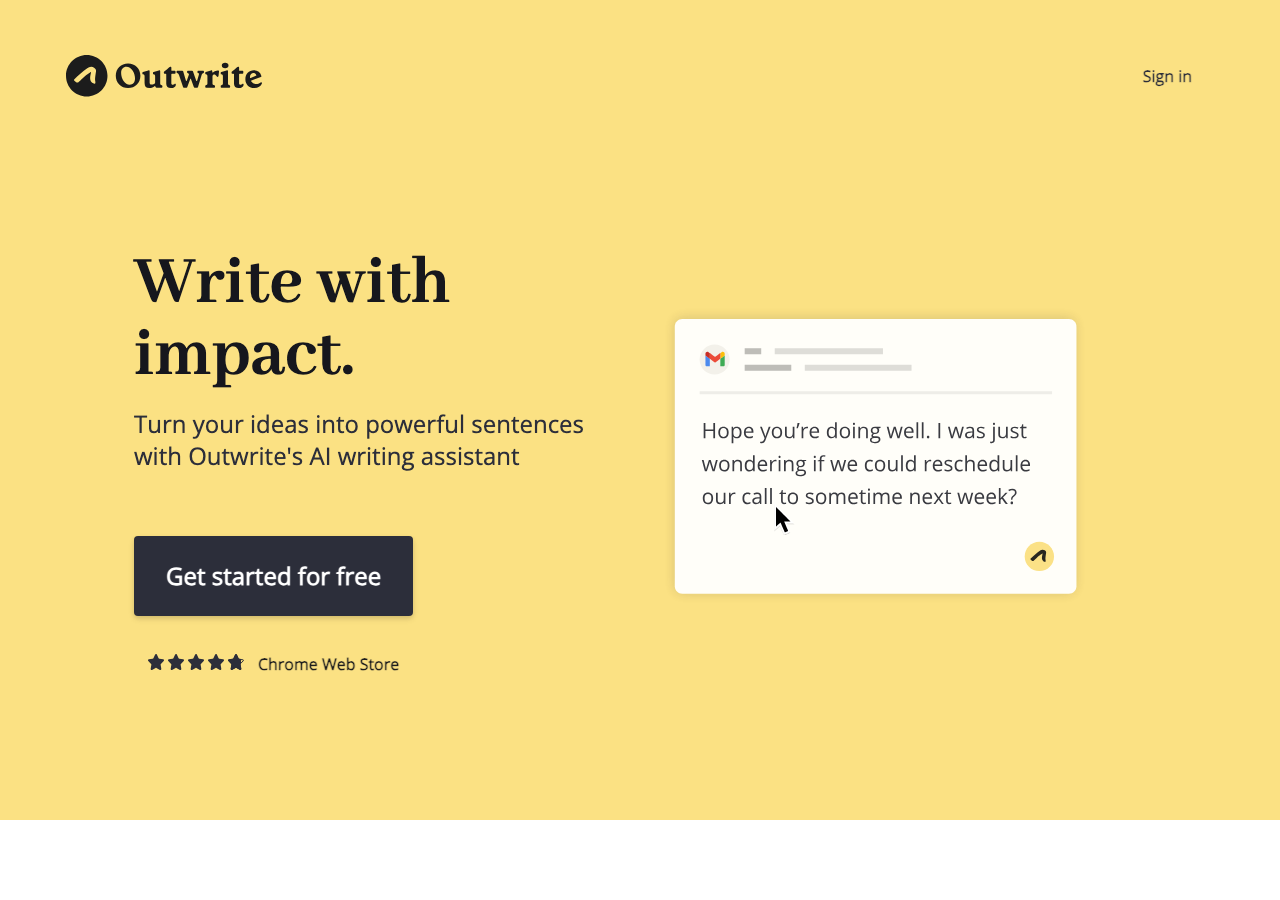 Screenshot of Outwrite