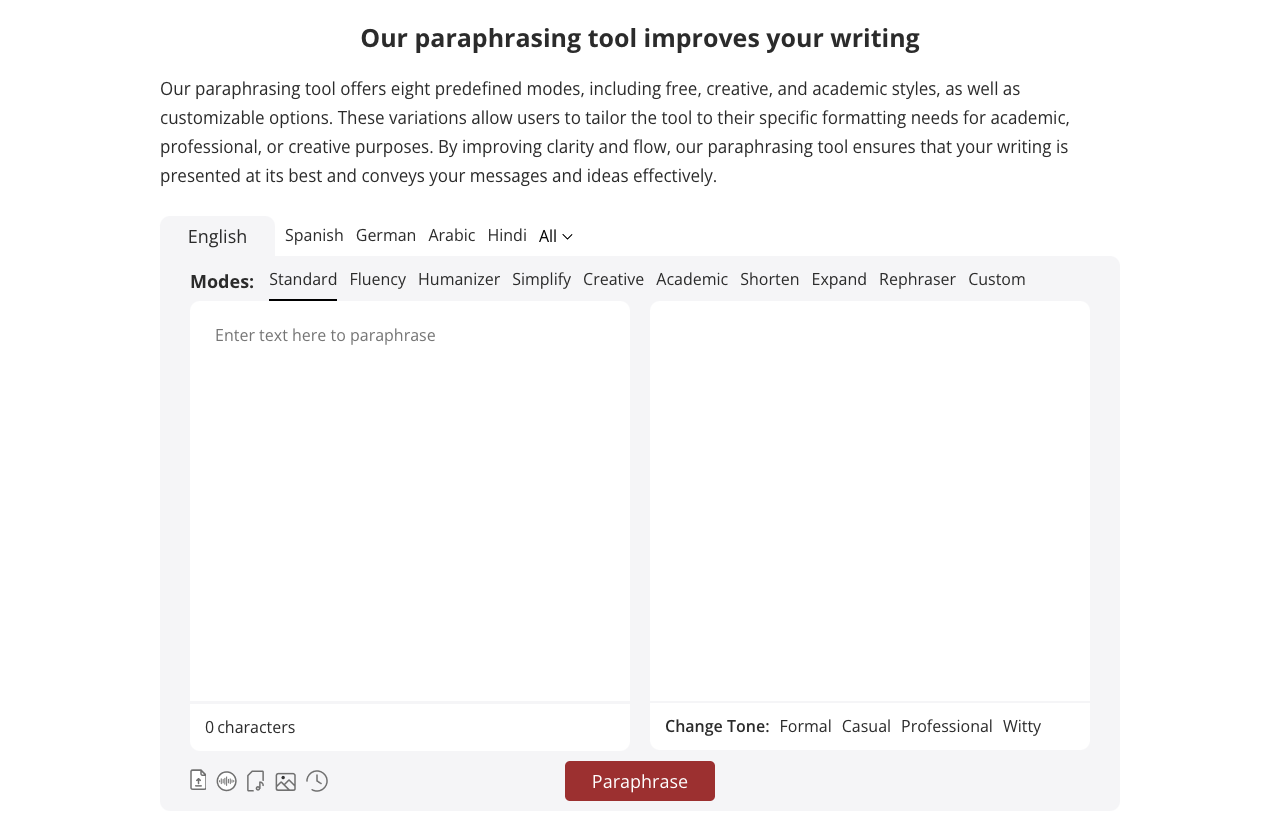 Paraphrasing Tool main image - Transforming your words with precision