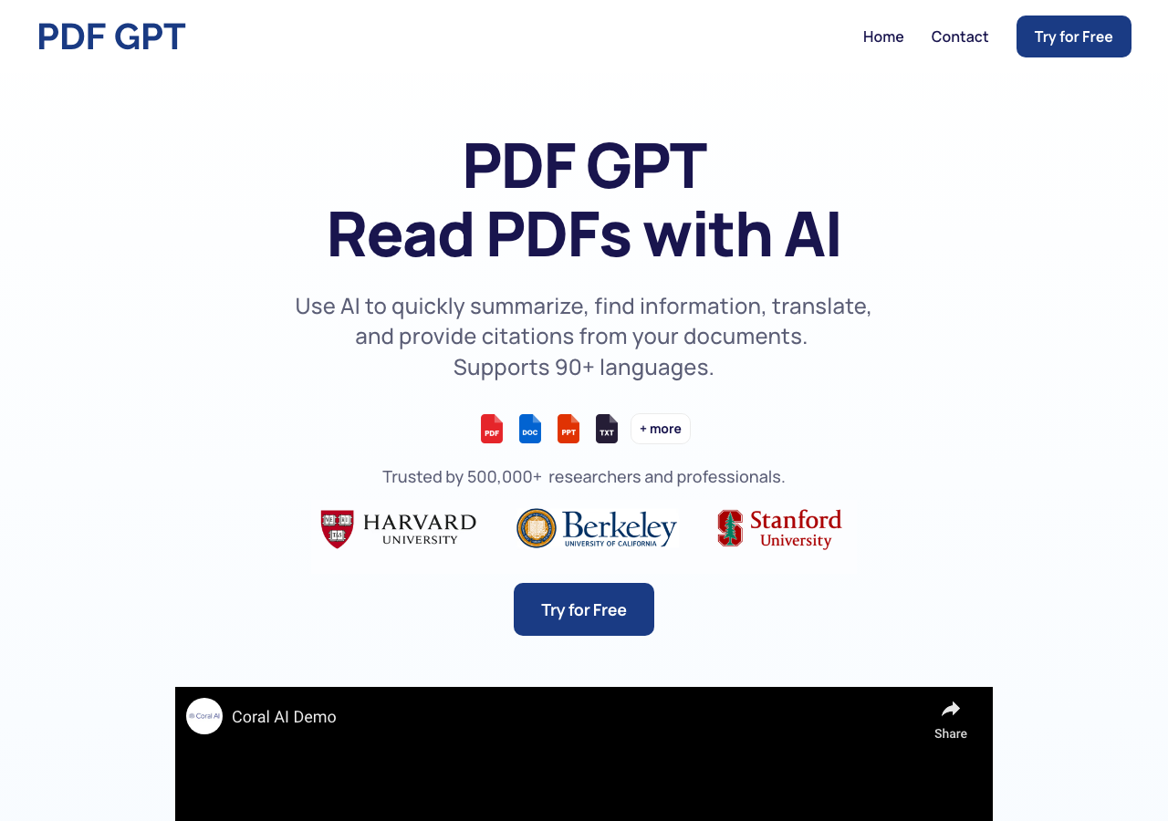 Screenshot of PDF GPT