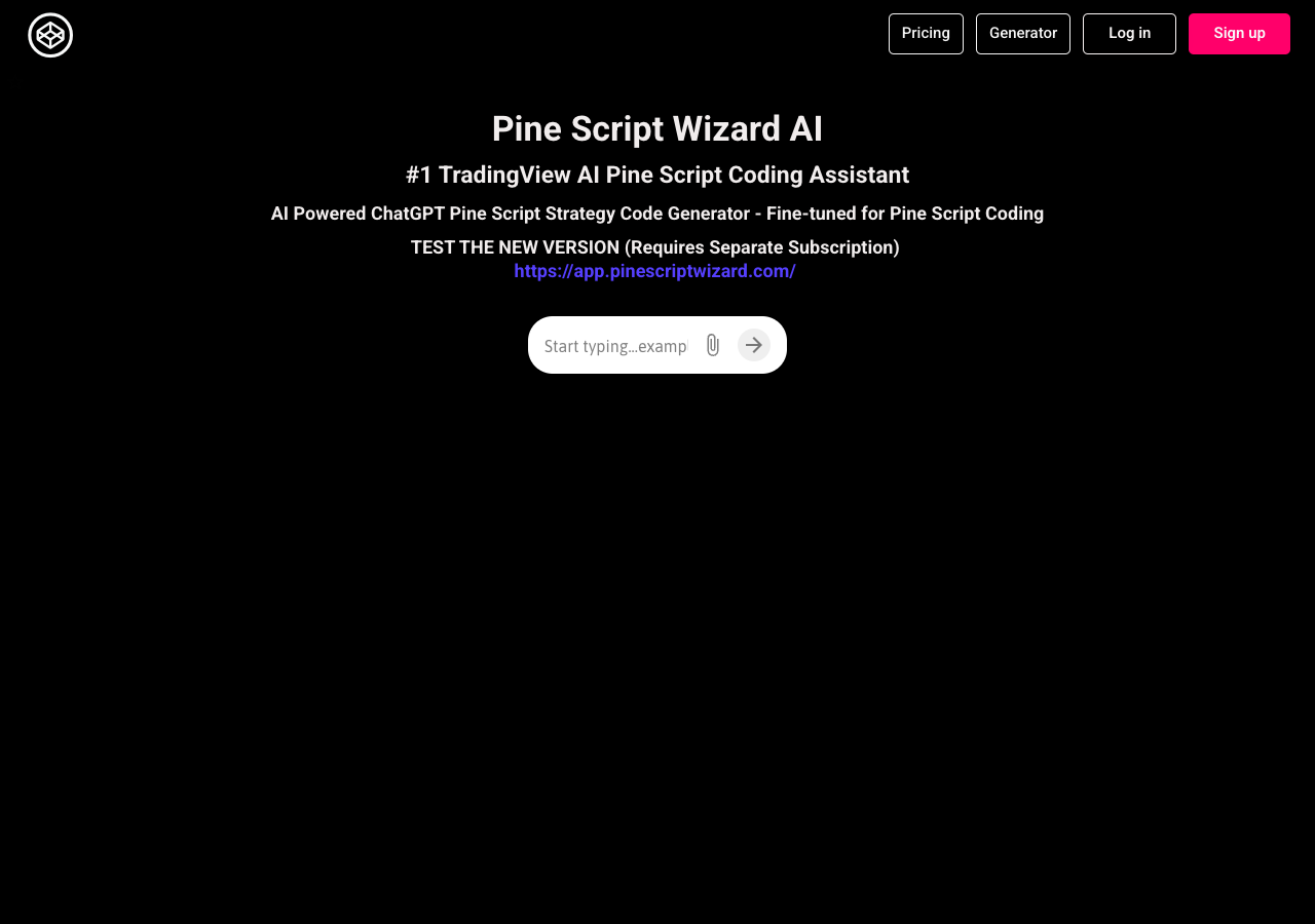 Screenshot of Pine Script Wizard AI