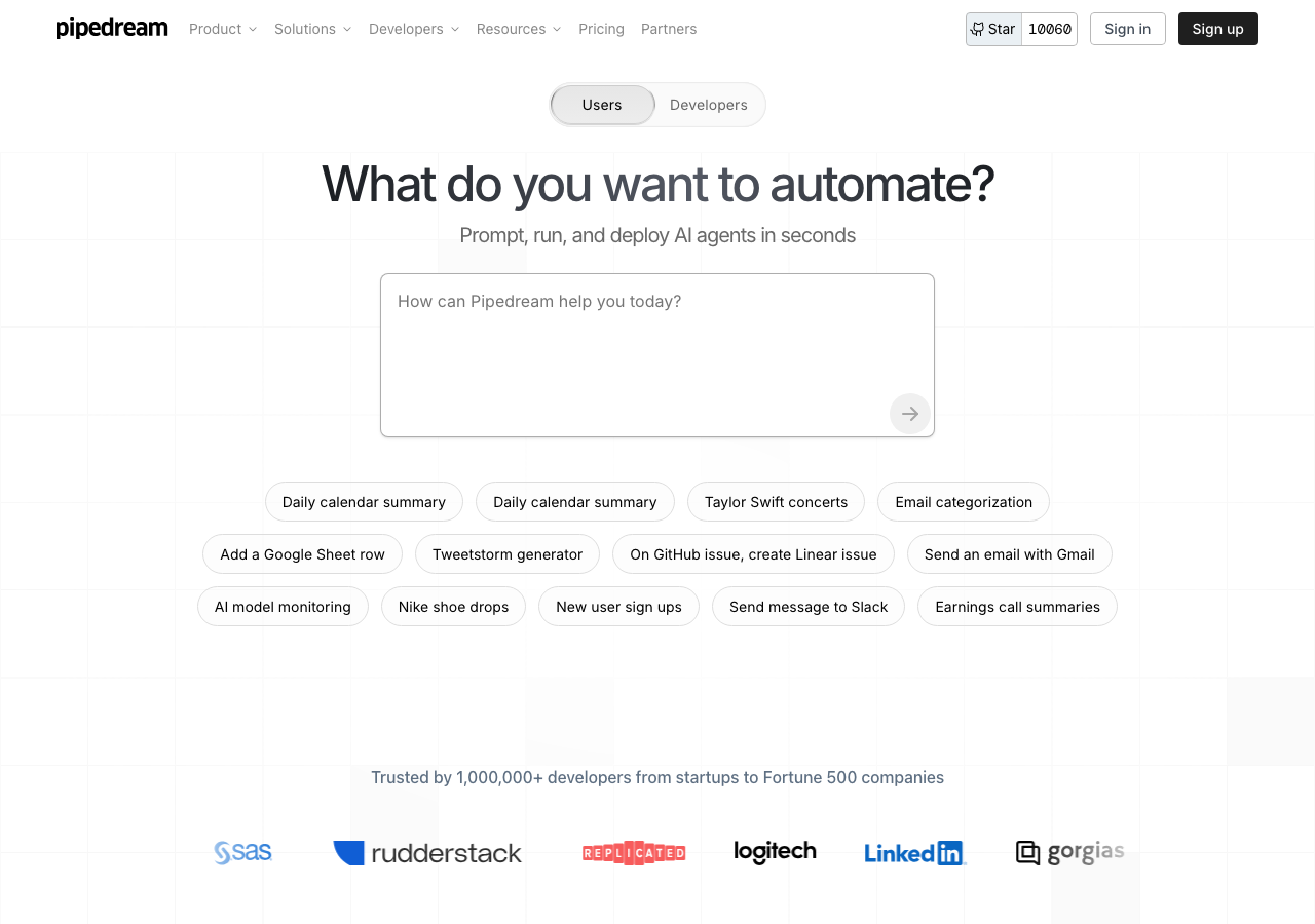 Pipedream main image - Connect your apps, data, and APIs