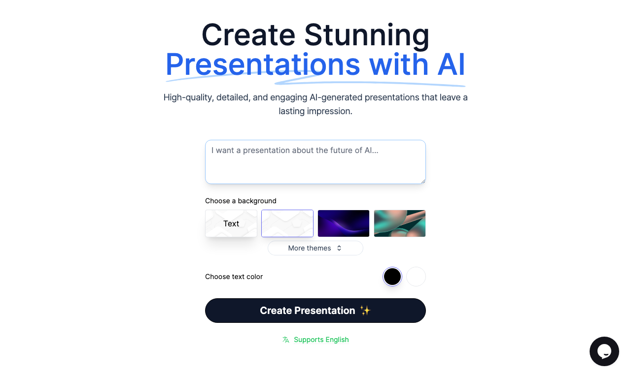 Screenshot of PresentationGPT