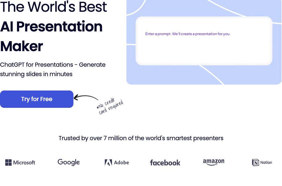 Screenshot of Presentations.AI
