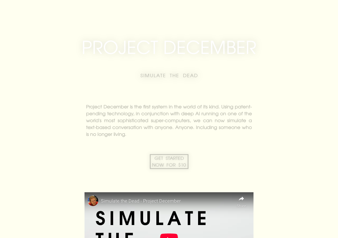 Project December main image - Unlock the power of AI creativity