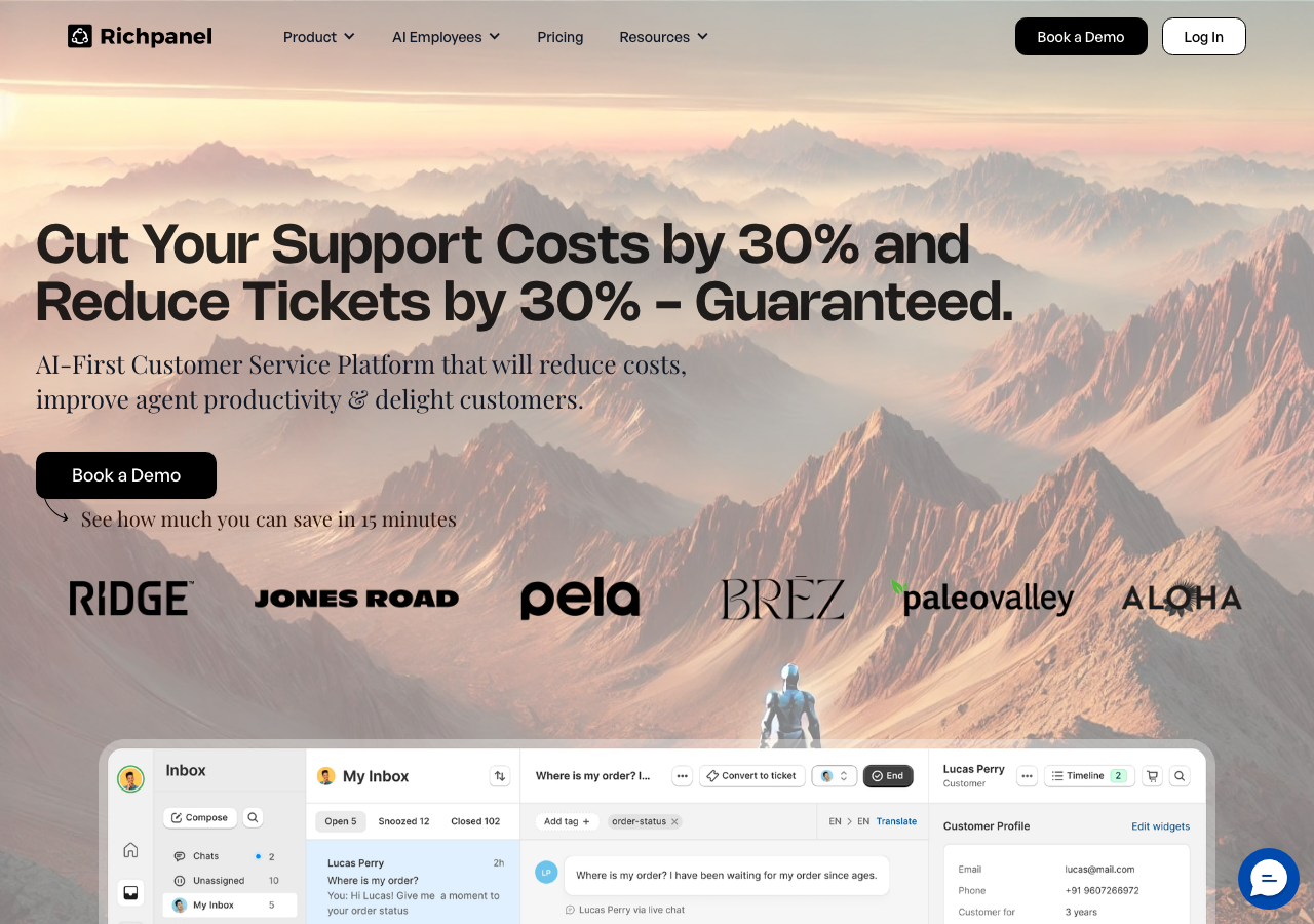 Richpanel main image - Delight your customers with personalized support