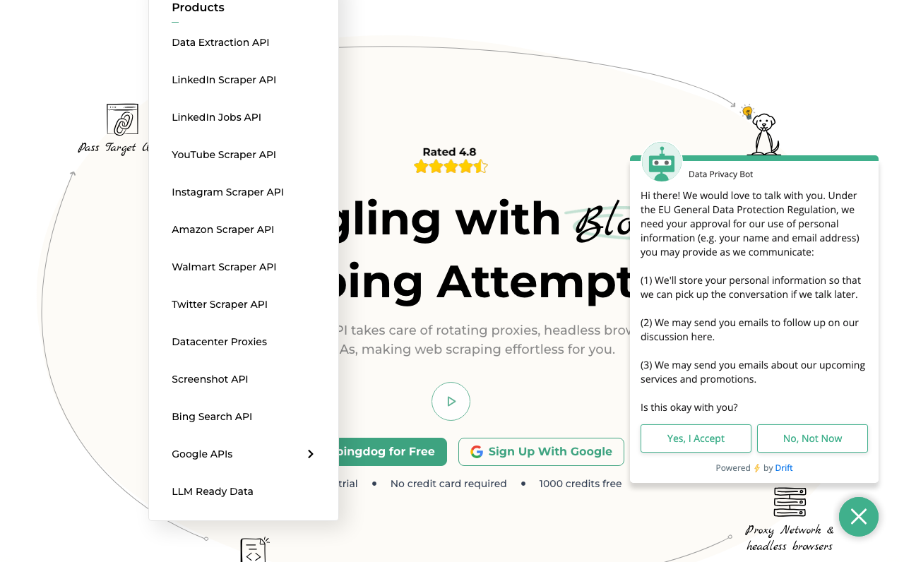 Scrapingdog main image - Turn any website into a dataset