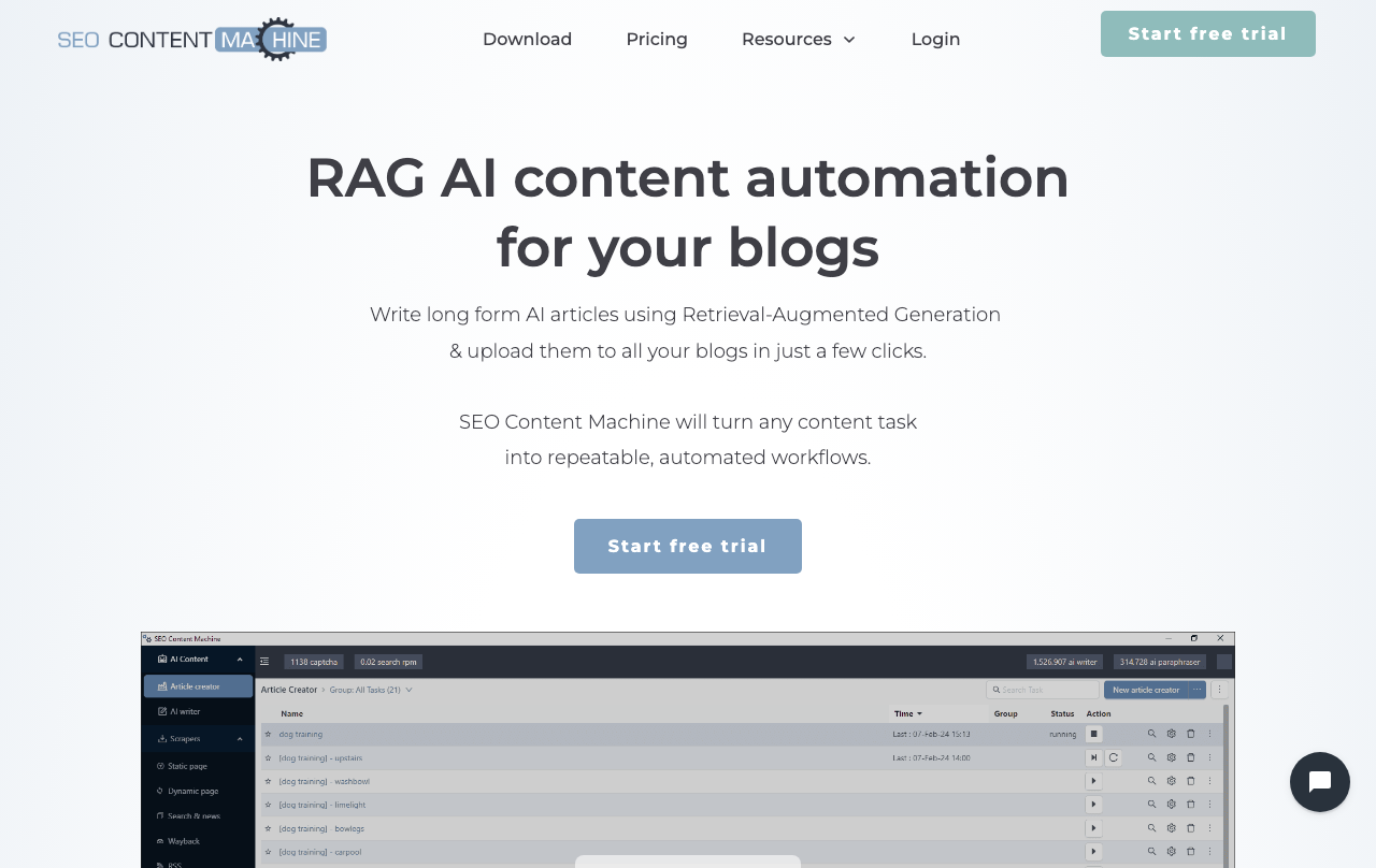 Screenshot of SEO Content Machine