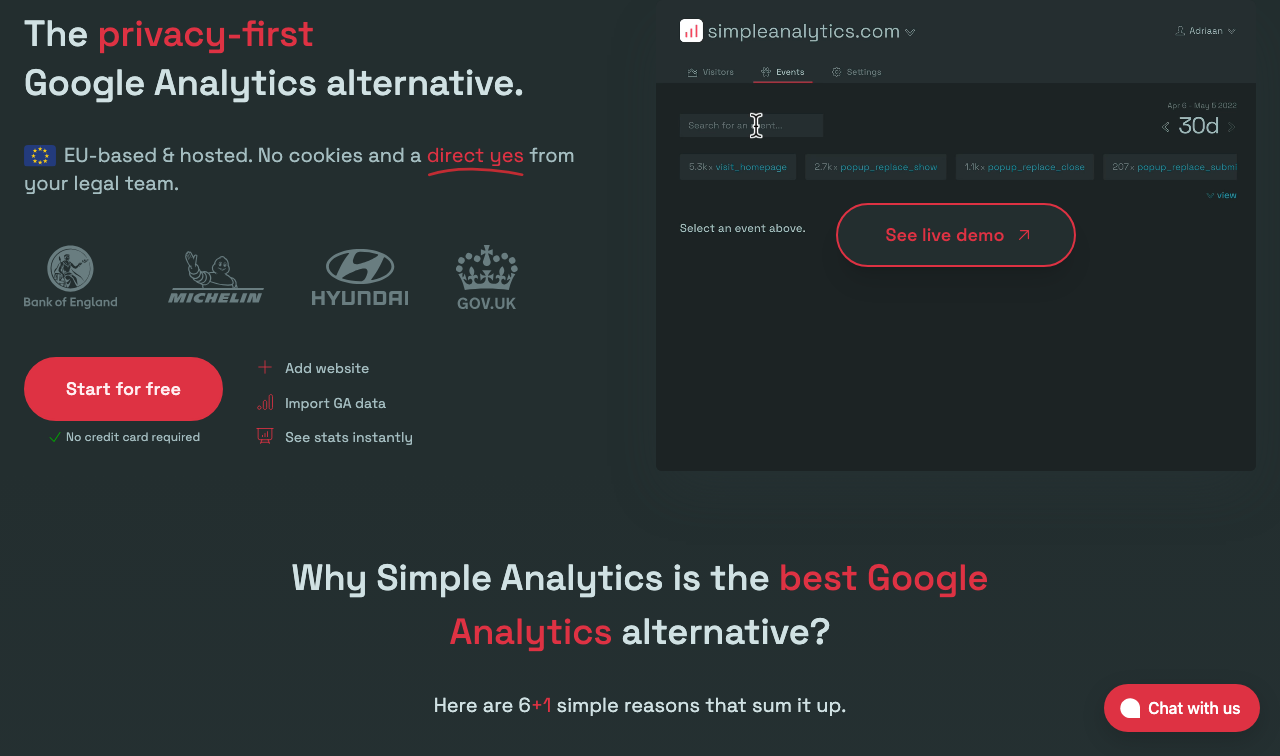 Simple Analytics main image - Simple, privacy-friendly website analytics