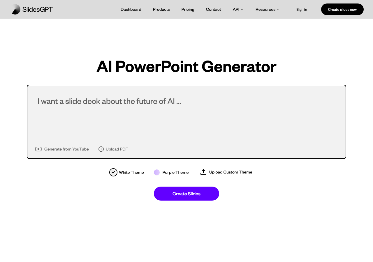 Screenshot of SlidesGPT