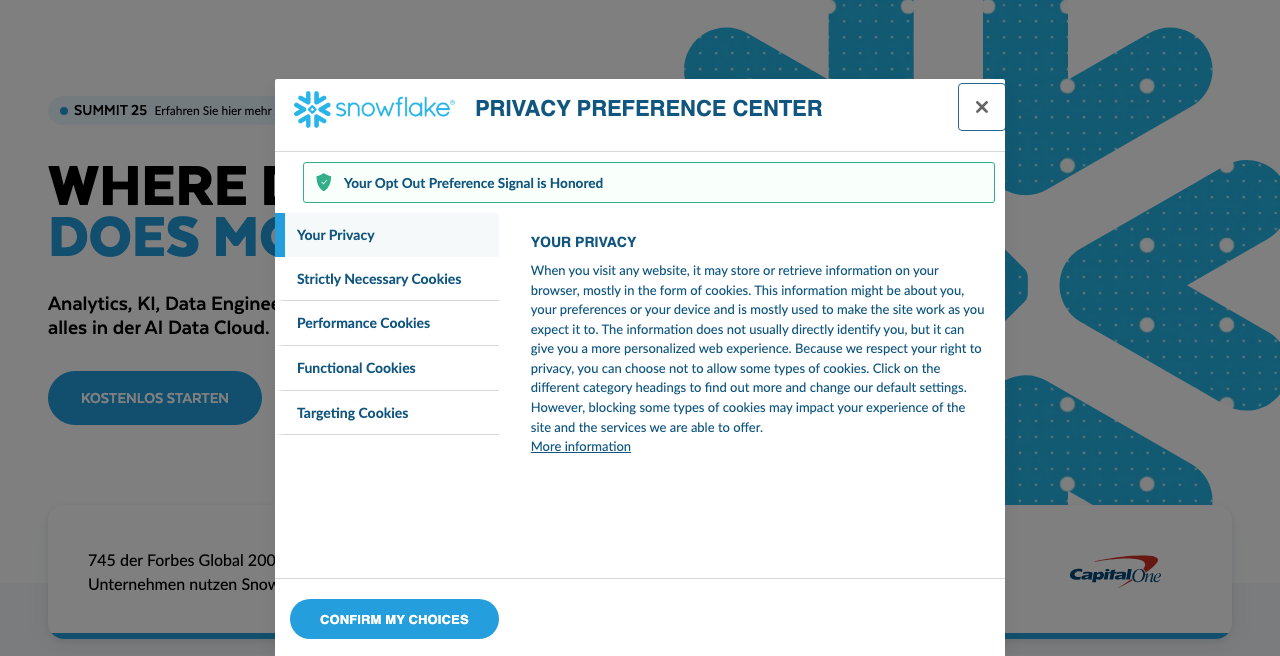 Screenshot of Snowflake (AI Data Cloud)
