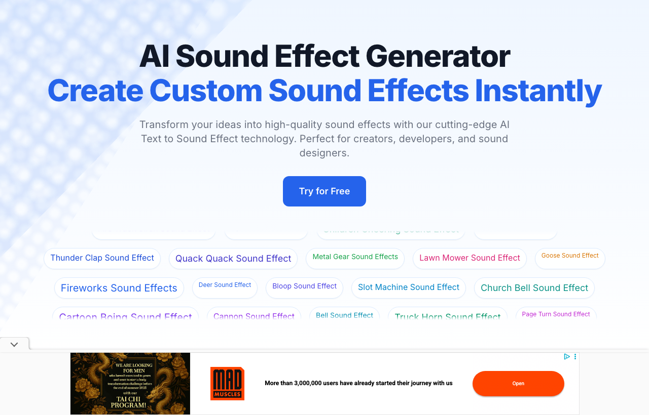 Sound Effect Generator main image - Create custom sound effects easily!