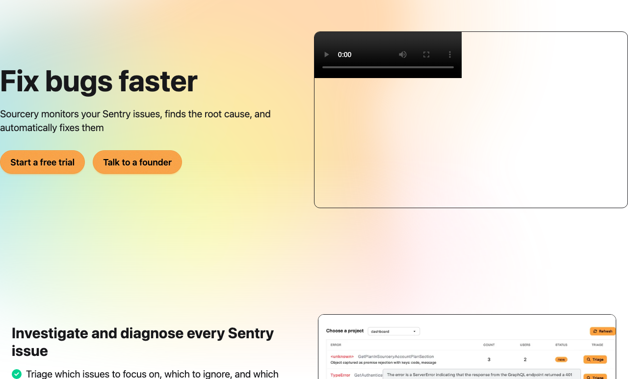 Screenshot of Sourcery