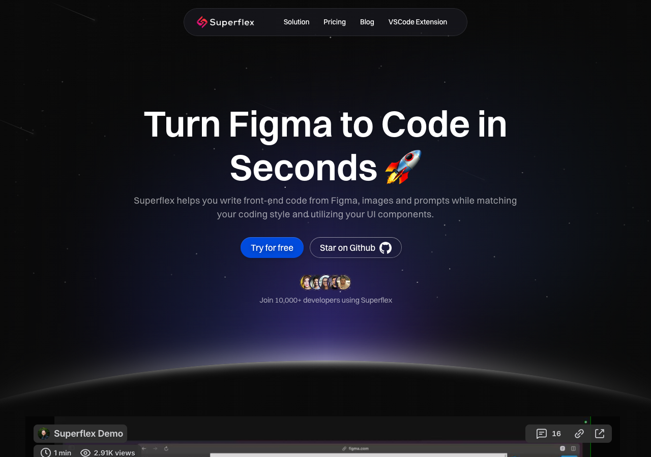 Screenshot of Superflex AI