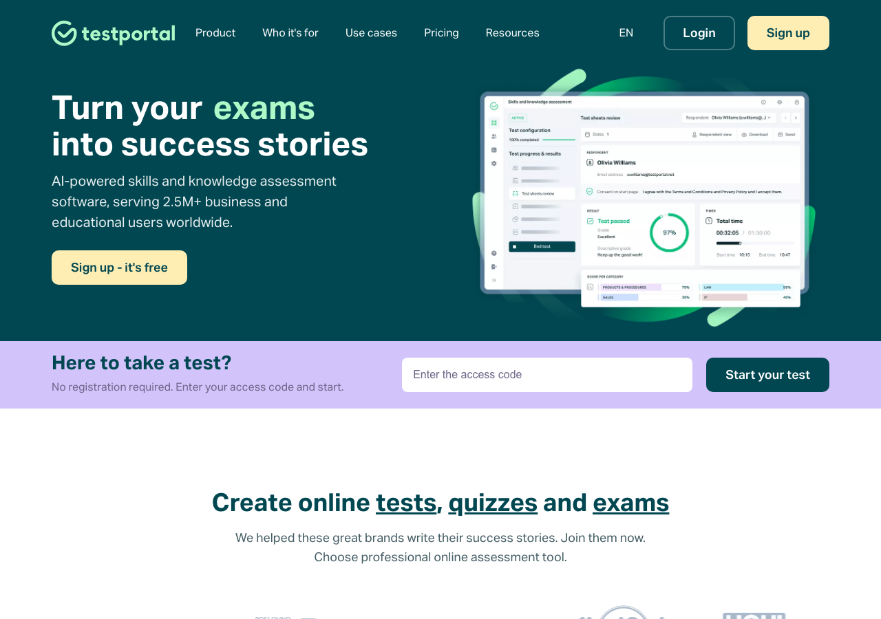 Screenshot of Testportal