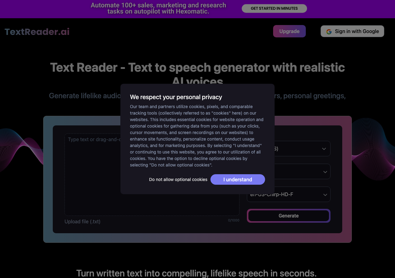 Screenshot of Text Reader