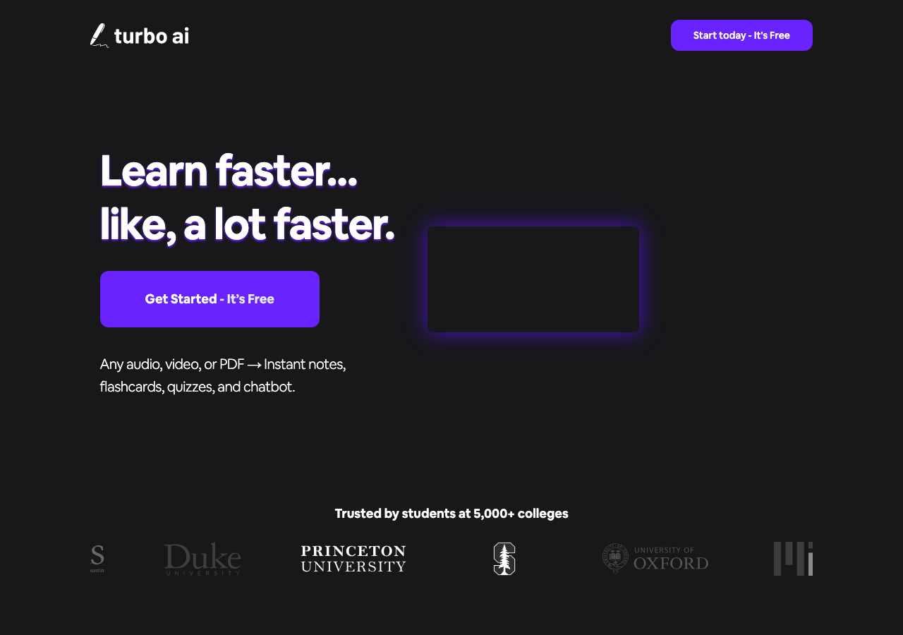 Screenshot of TurboLearn AI