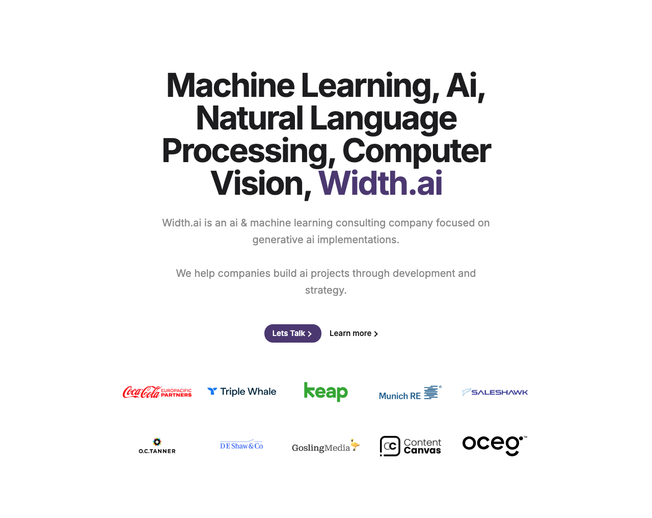 Screenshot of Width.ai